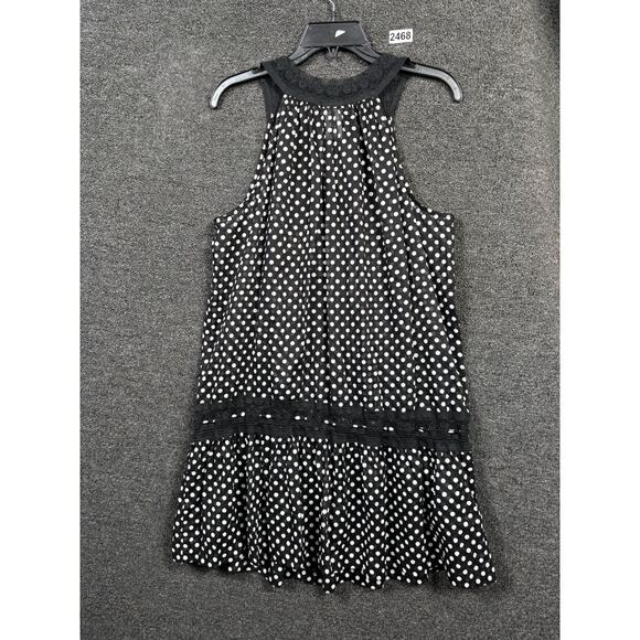 Coco Reef Swimsuit Coverup Dress Womens Size L Black White Polka Dot Sleeveless - Picture 2 of 7